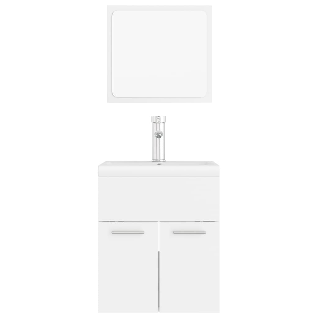 Set Mobili da Bagno Bianco in Legno Multistrato | homemem39