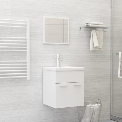 Set Mobili da Bagno Bianco in Legno Multistrato | homemem39