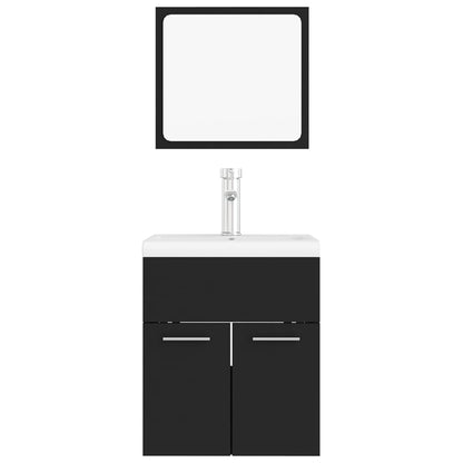 Set Mobili da Bagno Nero in Legno Multistrato | homemem39