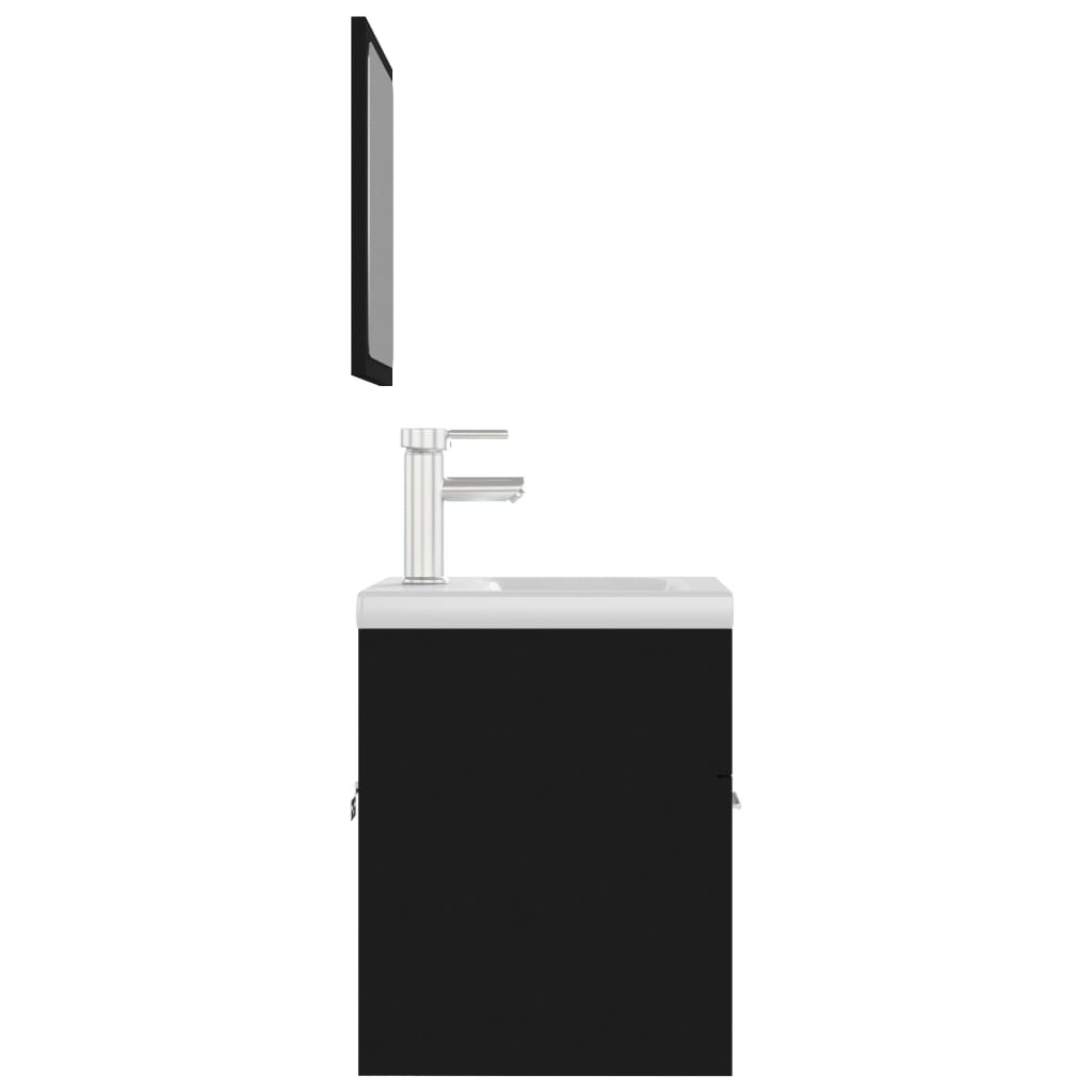 Set Mobili da Bagno Nero in Legno Multistrato | homemem39