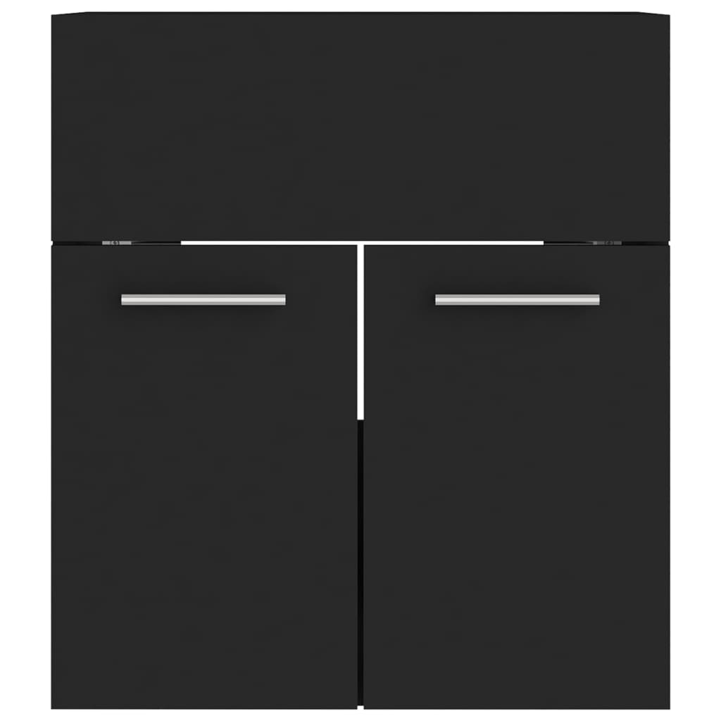 Set Mobili da Bagno Nero in Legno Multistrato | homemem39