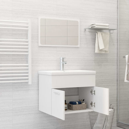 Set Mobili da Bagno Bianco in Truciolato