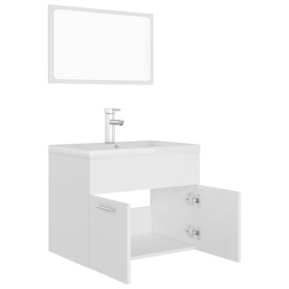 Set Mobili da Bagno Bianco in Truciolato