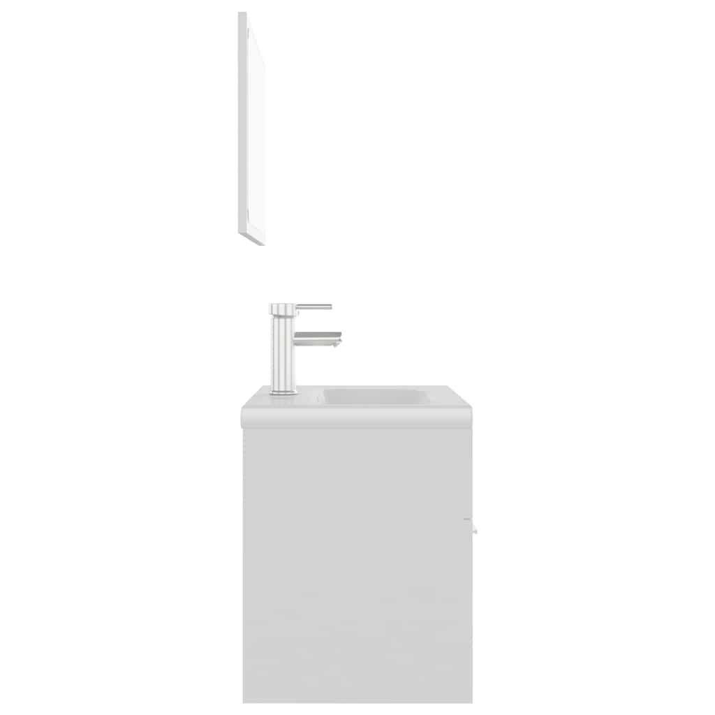 Set Mobili da Bagno Bianco in Legno Multistrato