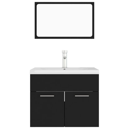 Set Mobili da Bagno Nero in Legno Multistrato | homemem39