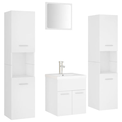 Set Mobili da Bagno Bianco in Legno Multistrato | homemem39