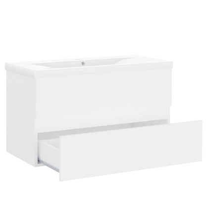 Mobile con Lavabo Integrato Bianco in Legno Multistrato