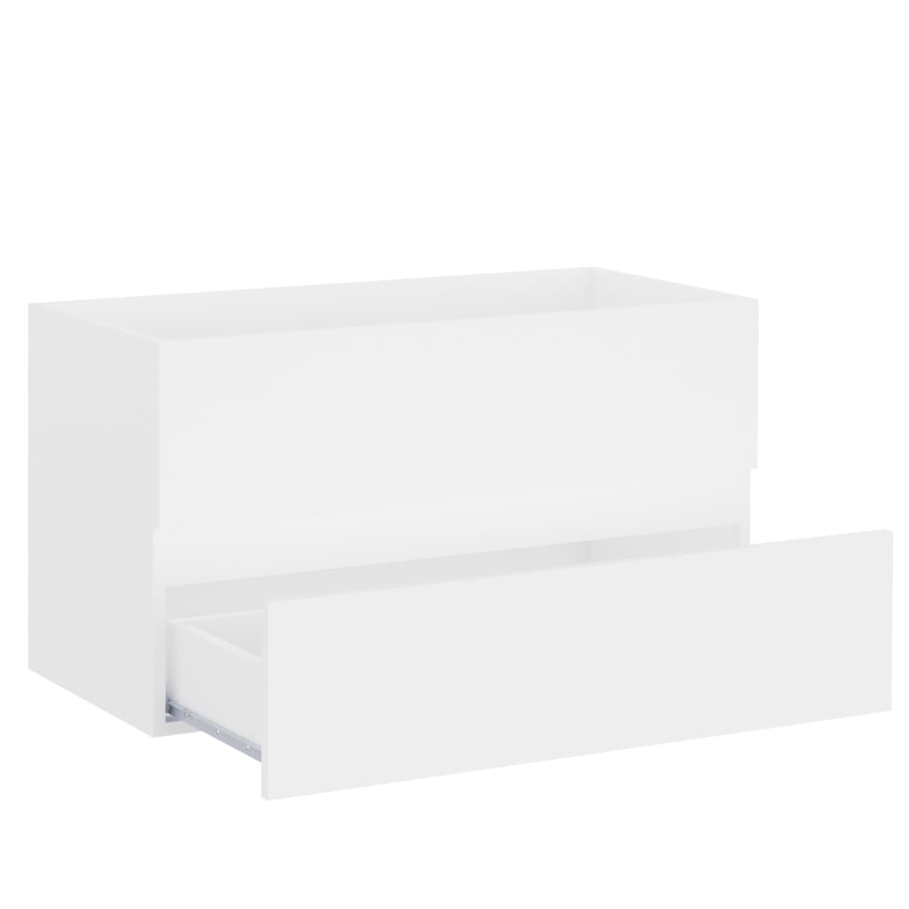 Mobile con Lavabo Integrato Bianco in Legno Multistrato | homemem39