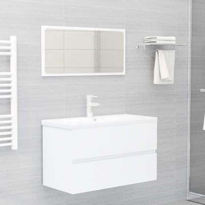 Mobile con Lavabo Integrato Bianco in Legno Multistrato | homemem39