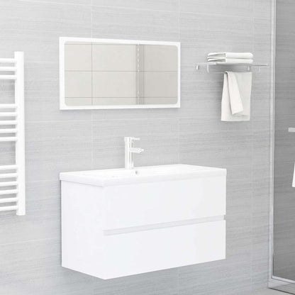Mobile con Lavabo Integrato Bianco in Legno Multistrato
