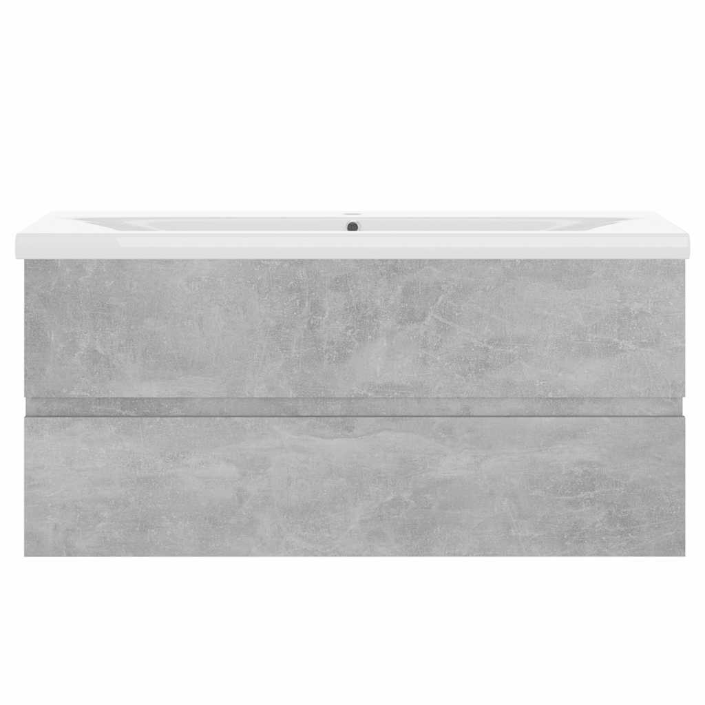 Mobile con Lavabo Integrato Grigio Cemento in Legno Multistrato