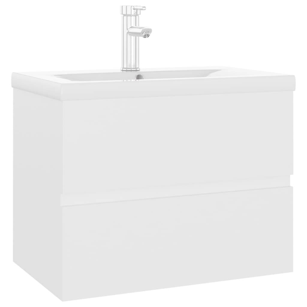 Mobile con Lavabo Integrato Bianco in Legno Multistrato - homemem39