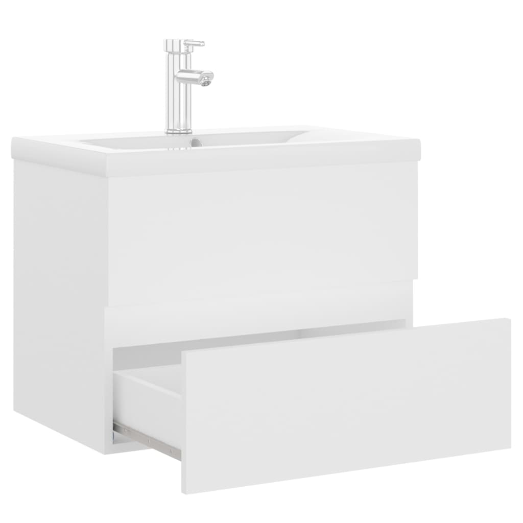 Mobile con Lavabo Integrato Bianco in Legno Multistrato - homemem39