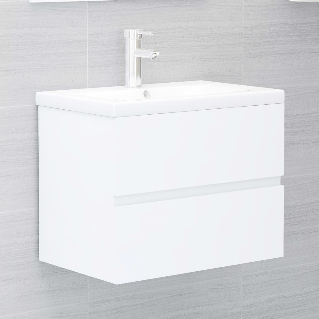 Mobile con Lavabo Integrato Bianco in Legno Multistrato - homemem39