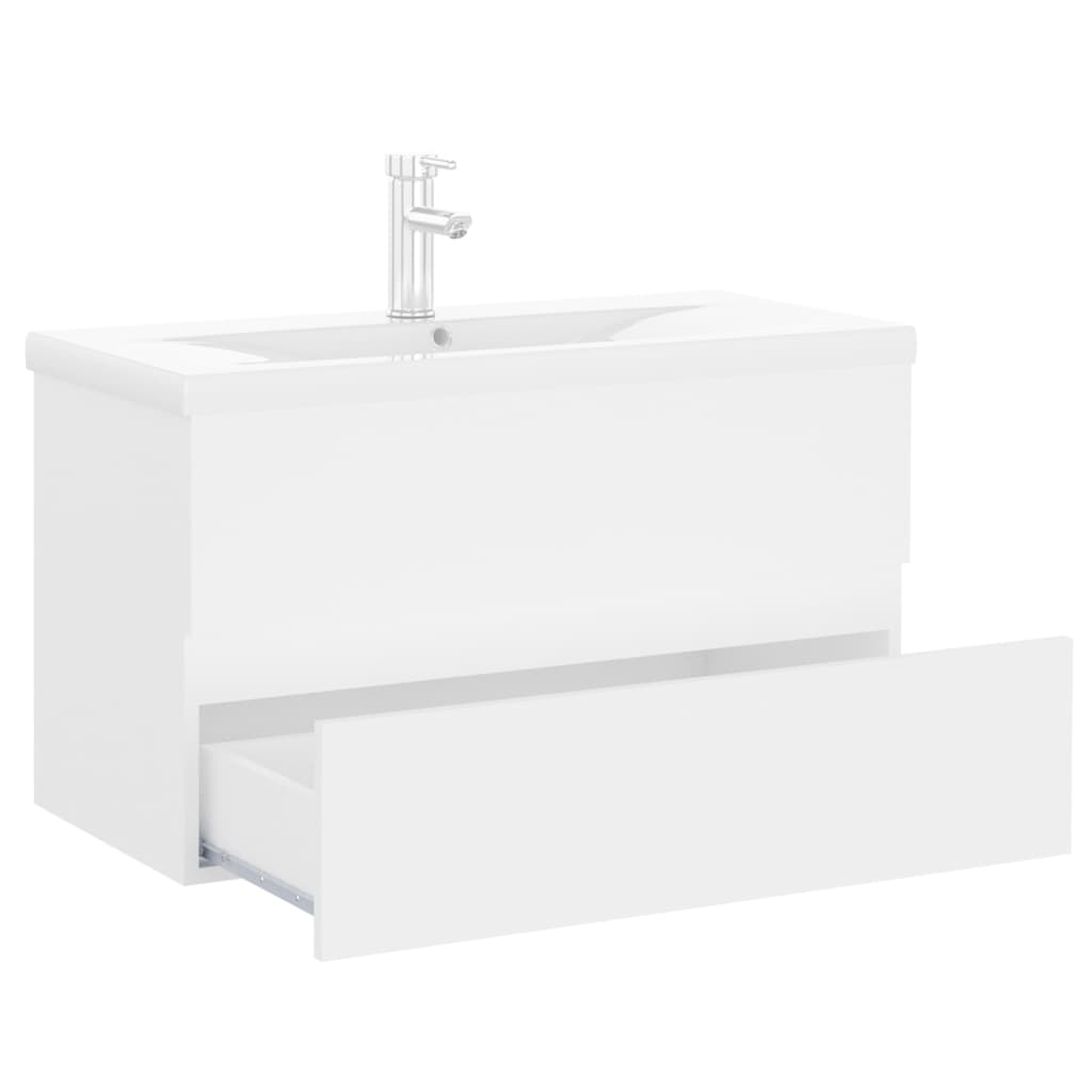 Mobile con Lavabo Integrato Bianco in Legno Multistrato - homemem39