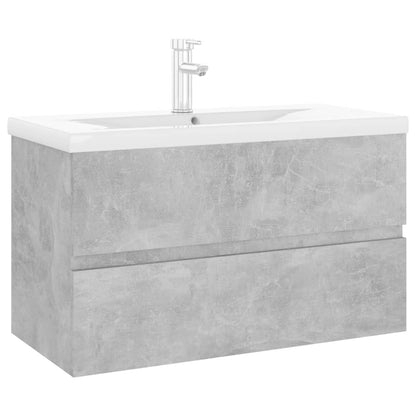 Mobile con Lavabo Integrato Grigio Cemento in Legno Multistrato - homemem39