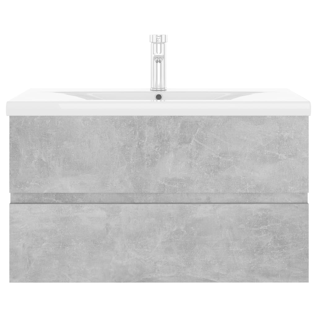 Mobile con Lavabo Integrato Grigio Cemento in Legno Multistrato - homemem39