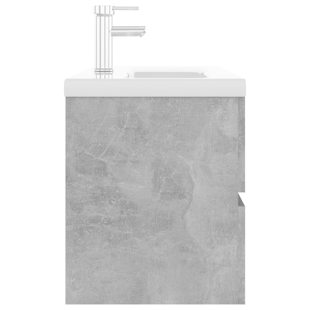 Mobile con Lavabo Integrato Grigio Cemento in Legno Multistrato - homemem39