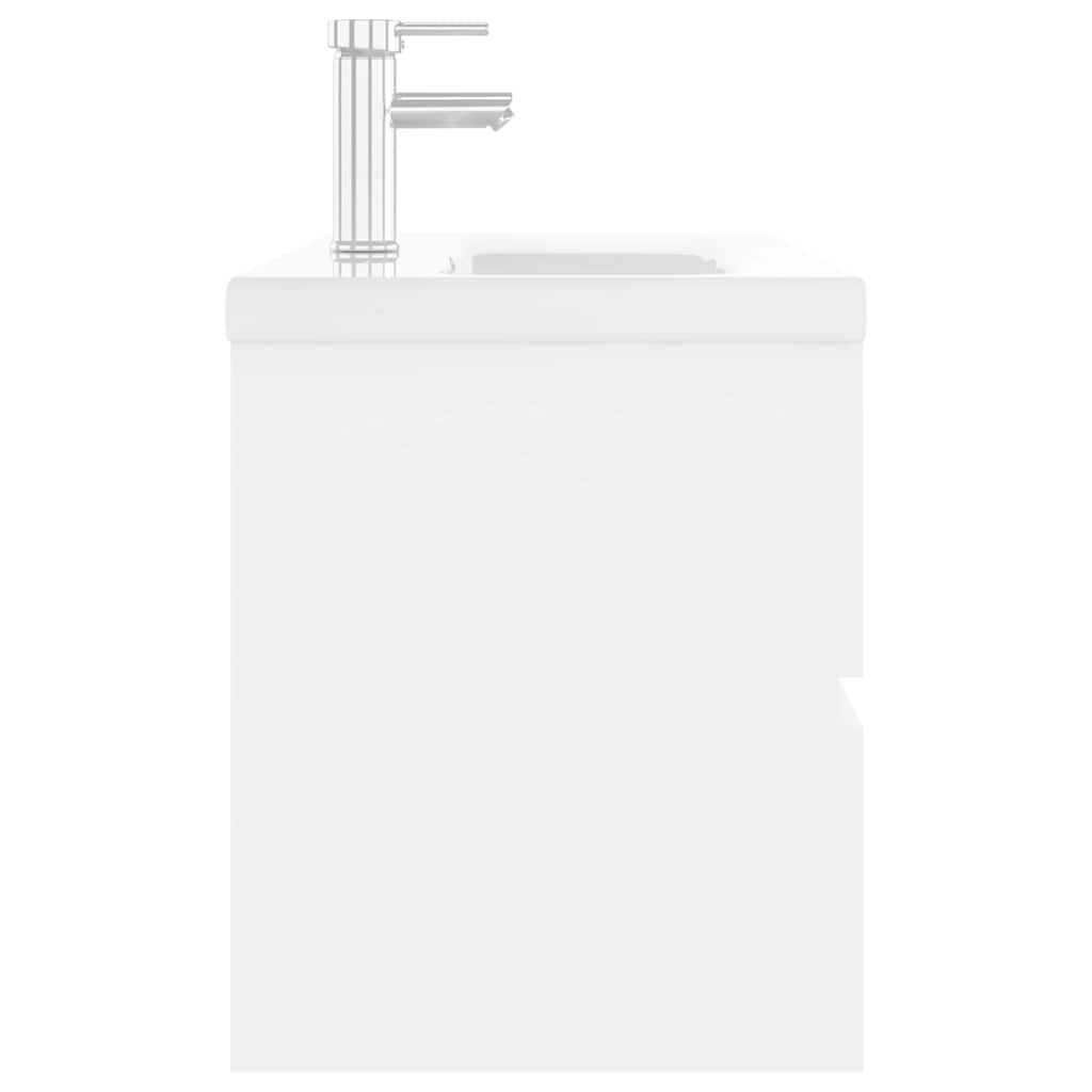 Mobile con Lavabo Integrato Bianco in Legno Multistrato | homemem39