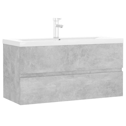 Mobile con Lavabo Integrato Grigio Cemento in Legno Multistrato | homemem39