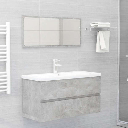 Mobile con Lavabo Integrato Grigio Cemento in Legno Multistrato | homemem39