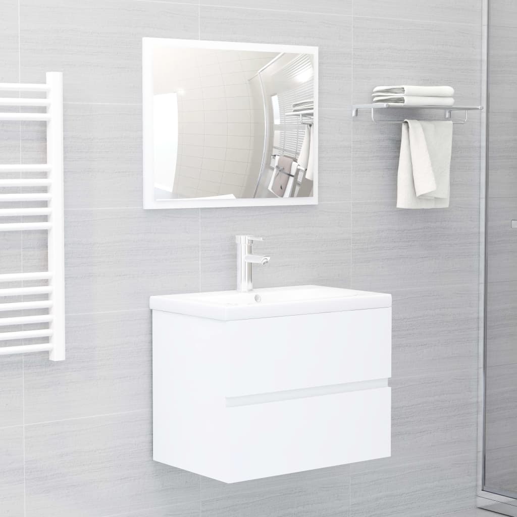 Set Mobili da Bagno Bianco in Legno Multistrato | homemem39
