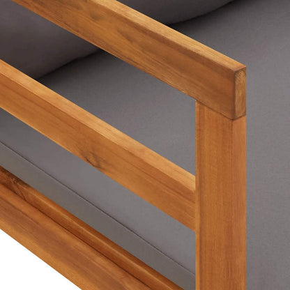 Lettino Prendisole con 1 Bracciolo Grigio Scuro Massello Acacia | homemem39