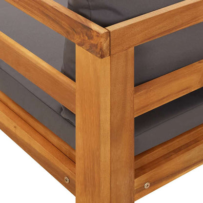 Lettino Prendisole con 1 Bracciolo Grigio Scuro Massello Acacia | homemem39