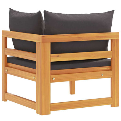 Divano Angolare con Cuscini Grigio Scuro in Massello di Acacia - homemem39