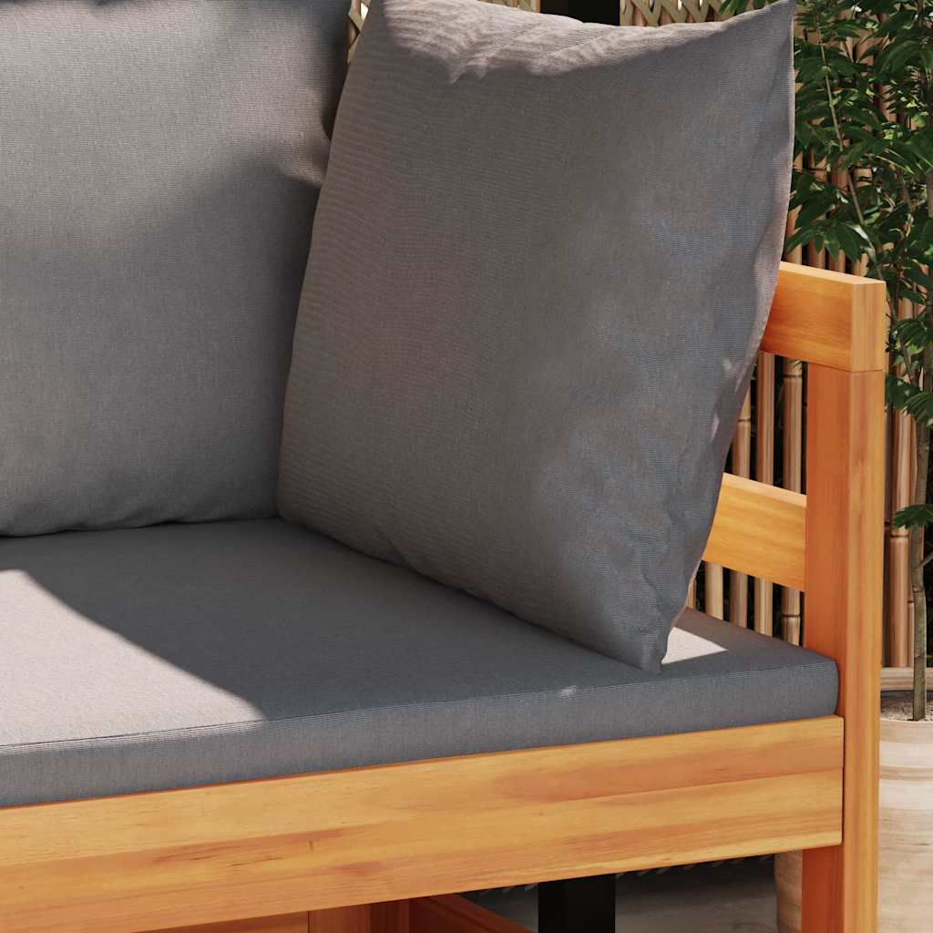 Set Divani Giardino 2 pz con Cuscini Grigio Scuro Legno Acacia | homemem39
