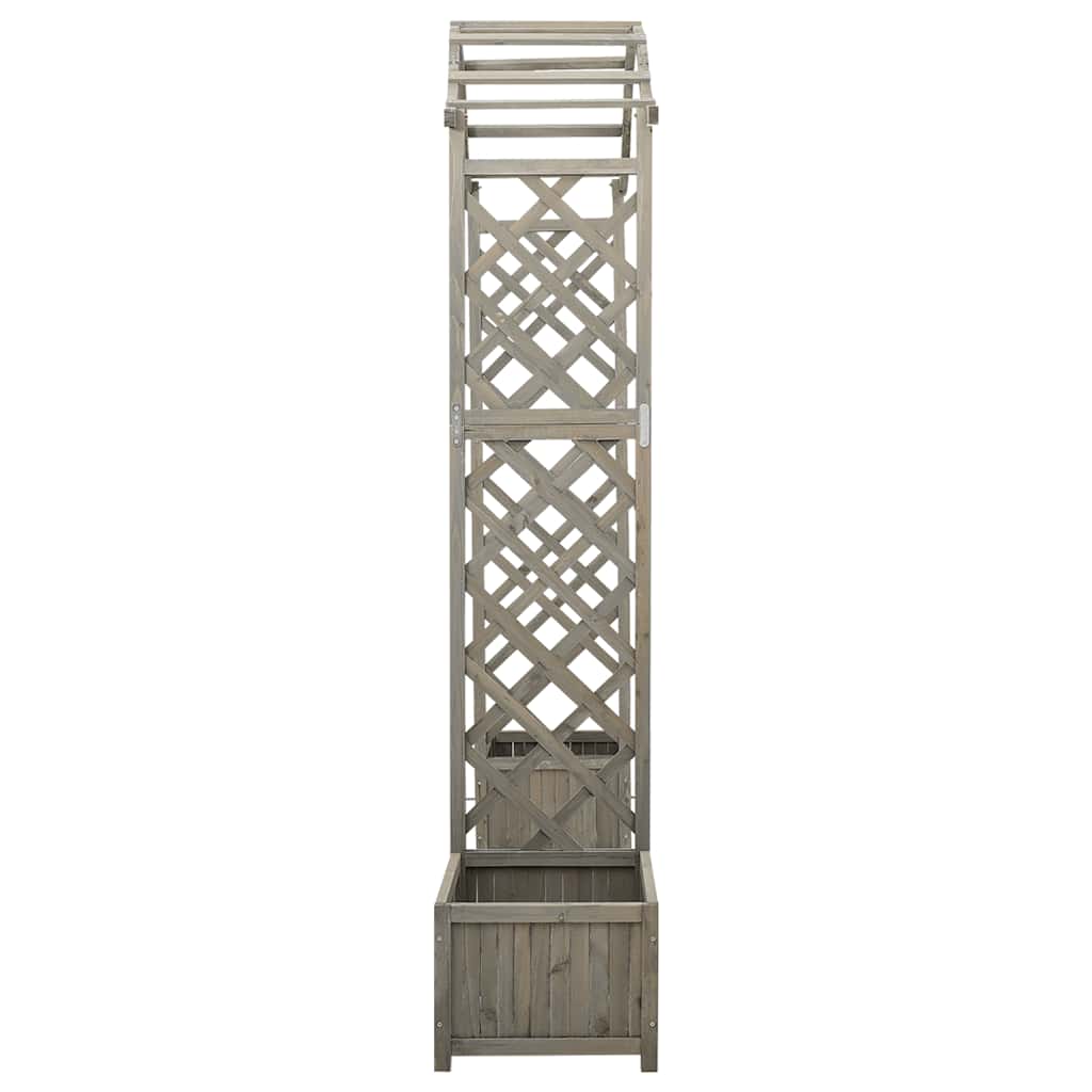 Pergola da Giardino con Fioriera Grigio Legno Massello di Abete | homemem39