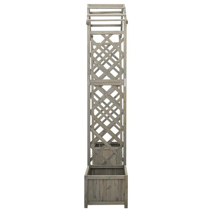 Pergola da Giardino con Fioriera Grigio Legno Massello di Abete | homemem39