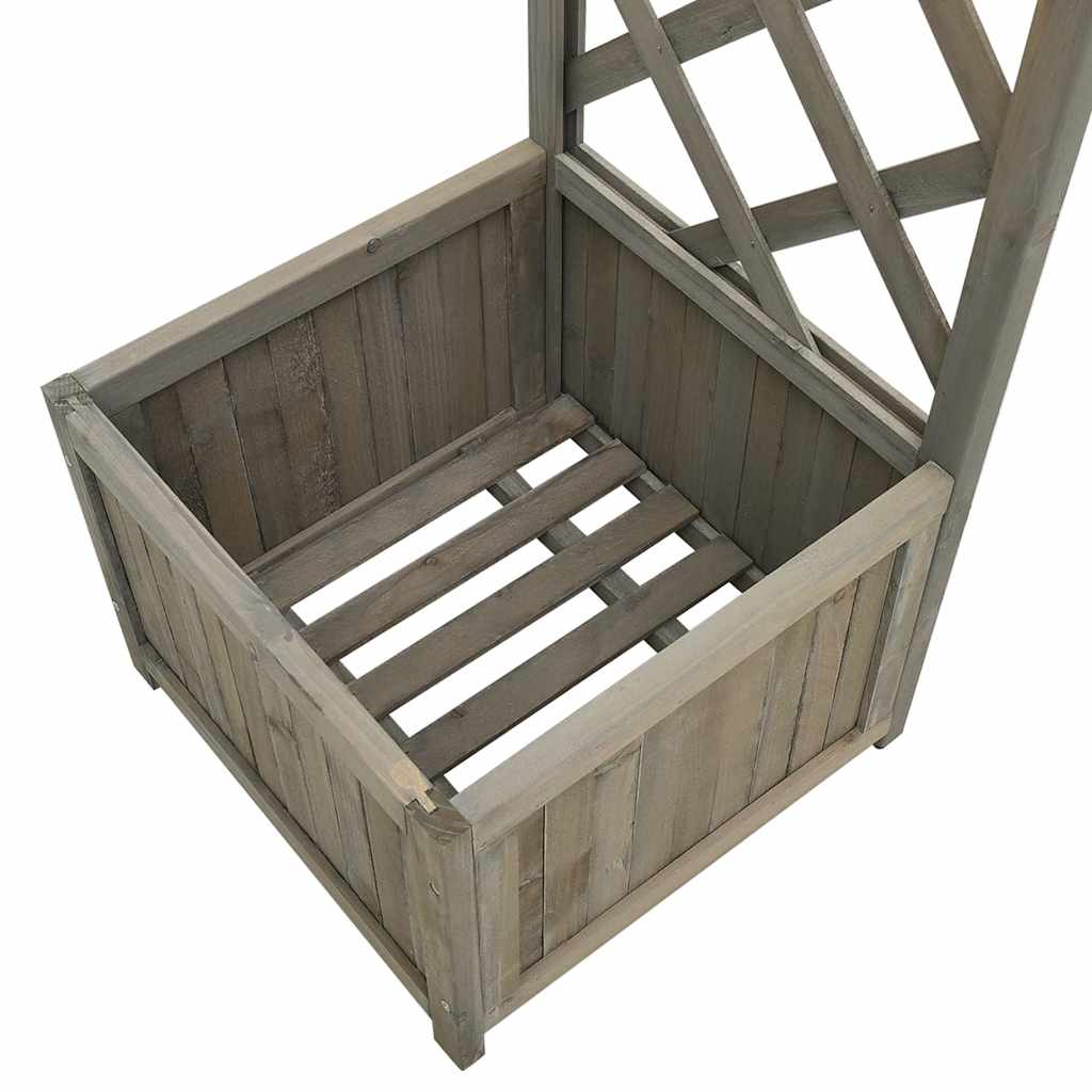 Pergola da Giardino con Fioriera Grigio Legno Massello di Abete | homemem39