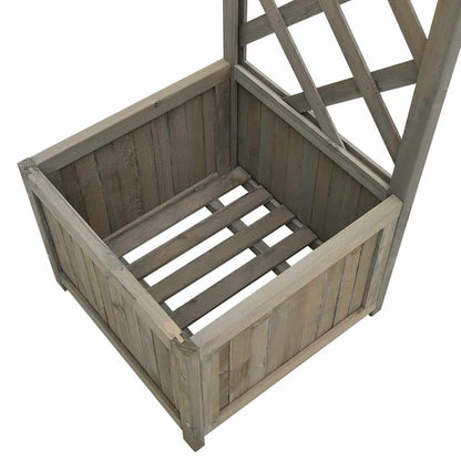 Pergola da Giardino con Fioriera Grigio Legno Massello di Abete | homemem39