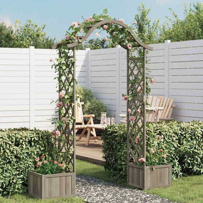 Pergola da Giardino con Fioriera Grigio Legno Massello di Abete | homemem39