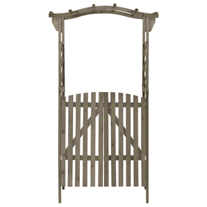 Pergolato con Cancello 116x40x204 cm Grigio in Legno di Abete | homemem39