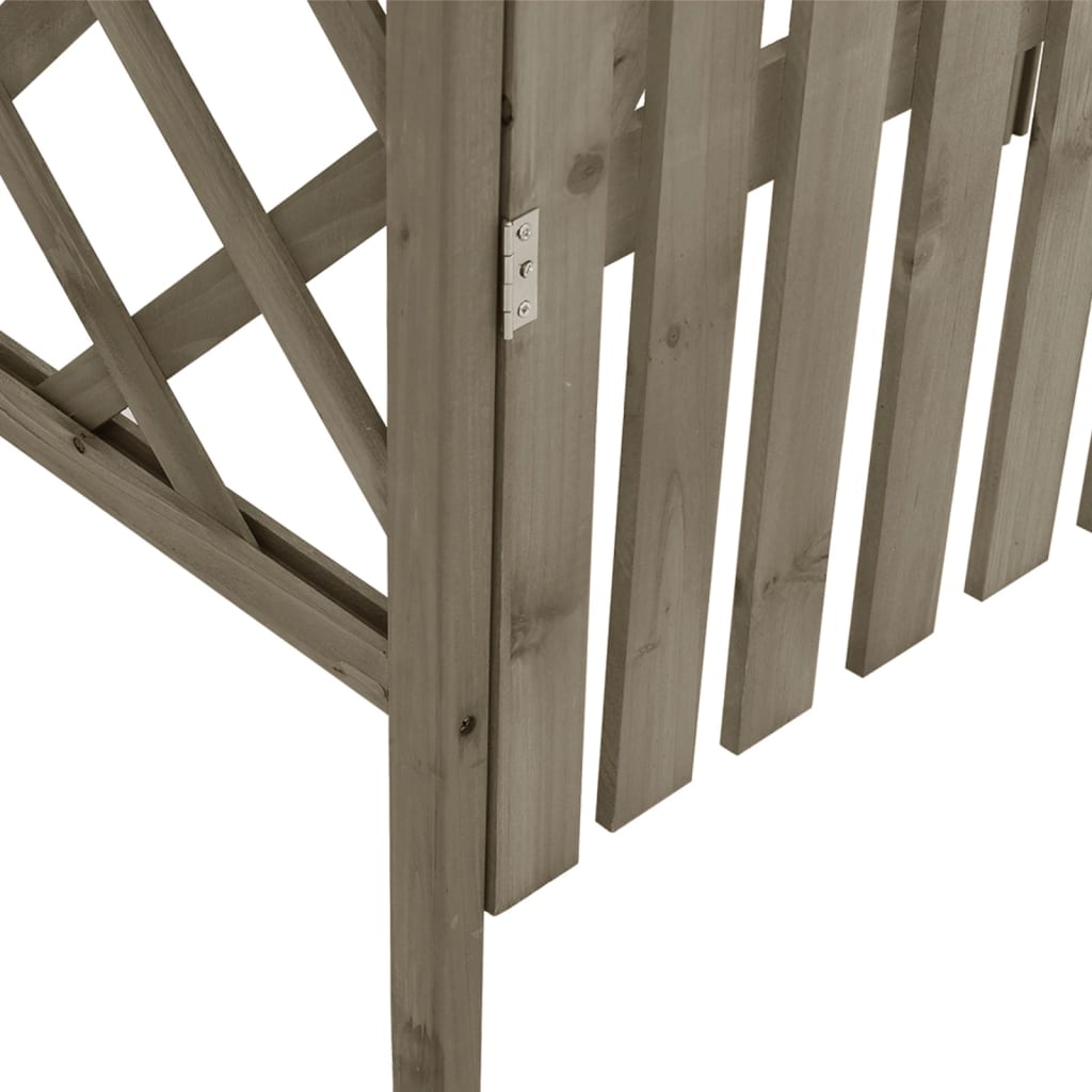 Pergolato con Cancello 116x40x204 cm Grigio in Legno di Abete | homemem39