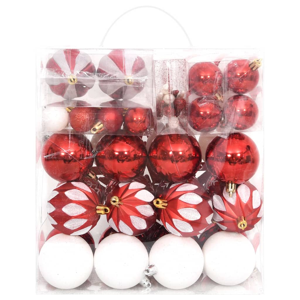 Set Addobbi di Natale 64 pz Rosso e Bianco | homemem39