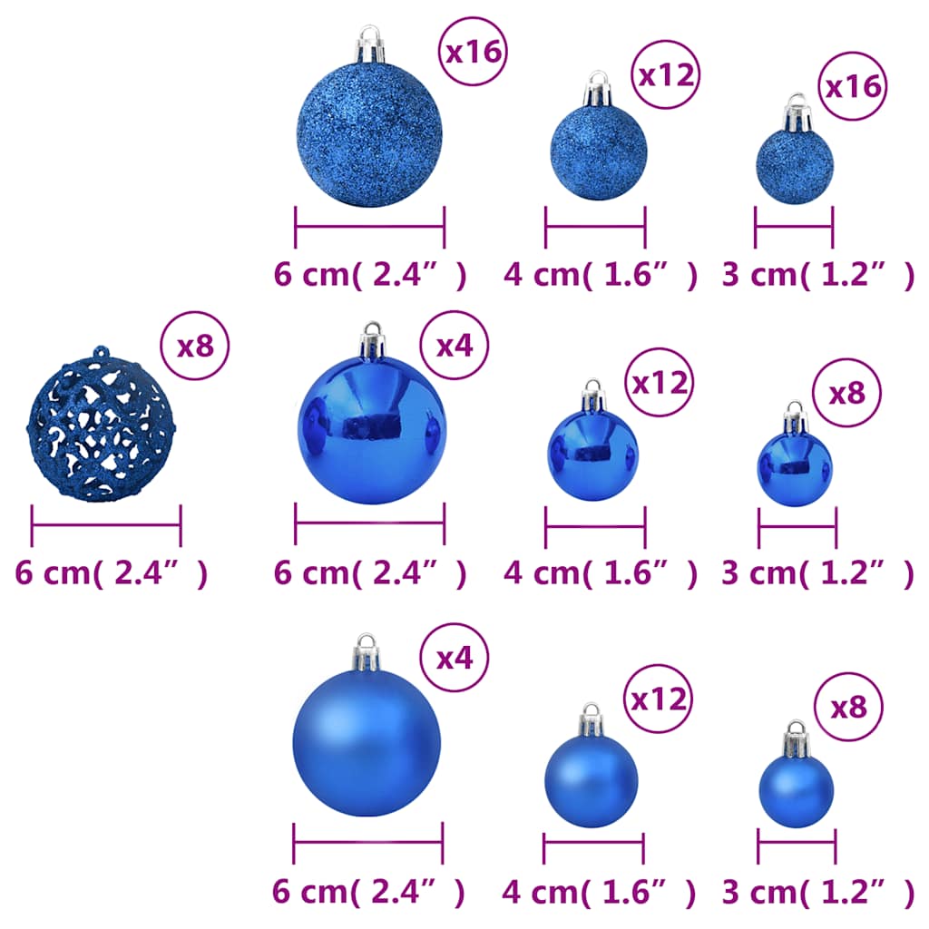 Set Palline di Natale 100 pz Blu | homemem39