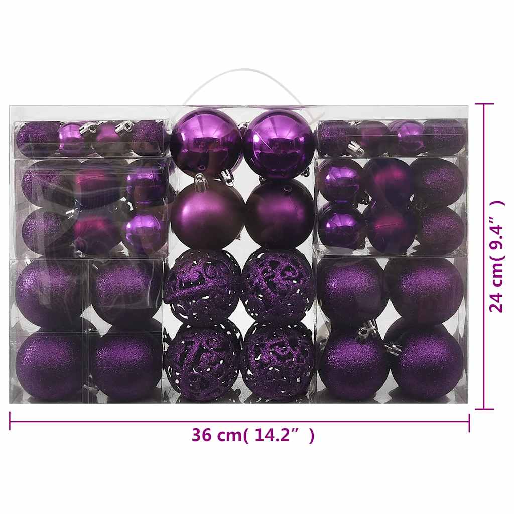 Set Palline di Natale 100 pz Viola | homemem39