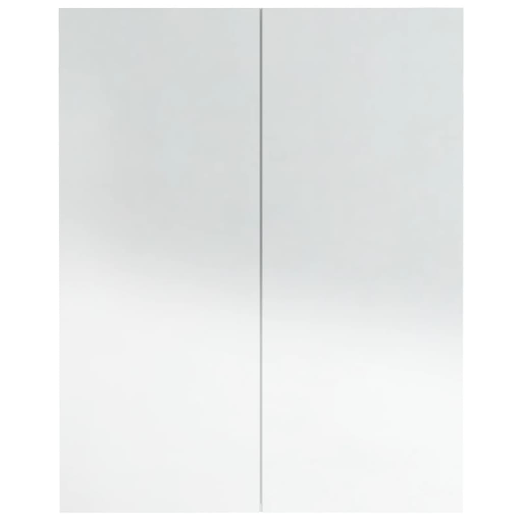 Armadietto a Specchio per Bagno 60x15x75 cm MDF Bianco Lucido | homemem39