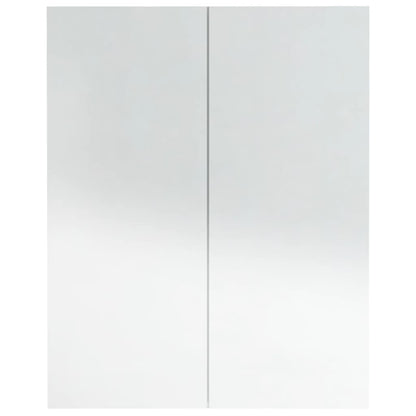 Armadietto a Specchio per Bagno 60x15x75 cm MDF Bianco Lucido | homemem39