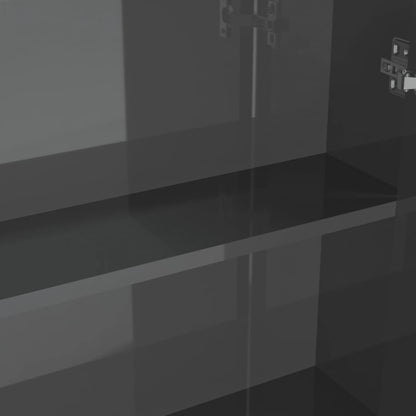 Armadietto a Specchio per Bagno 60x15x75 cm MDF Grigio Lucido | homemem39