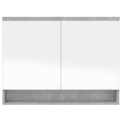 Armadietto Bagno con Specchio 80x15x60 cm in MDF Grigio Cemento | homemem39