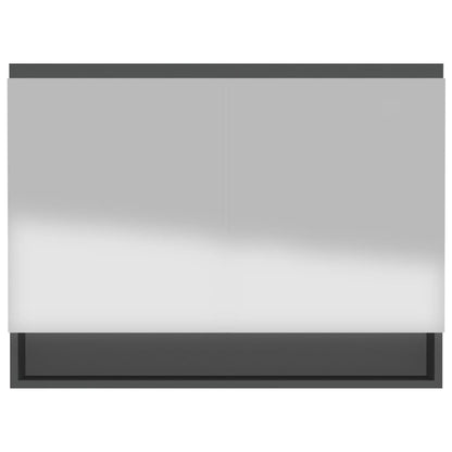 Armadietto Bagno con Specchio 80x15x60 cm in MDF Antracite