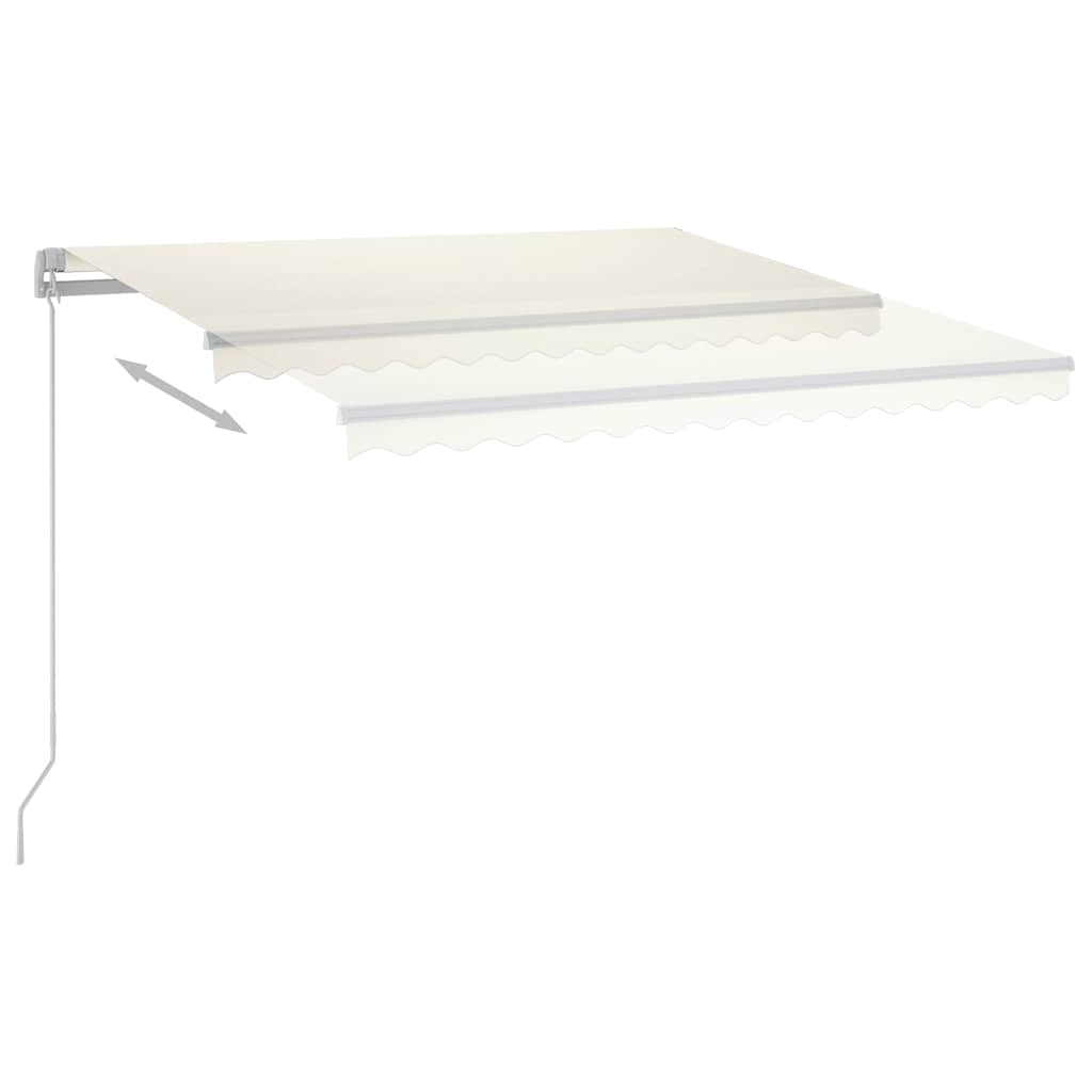 Tenda da Sole Retrattile Manuale con LED 300x250 cm Crema