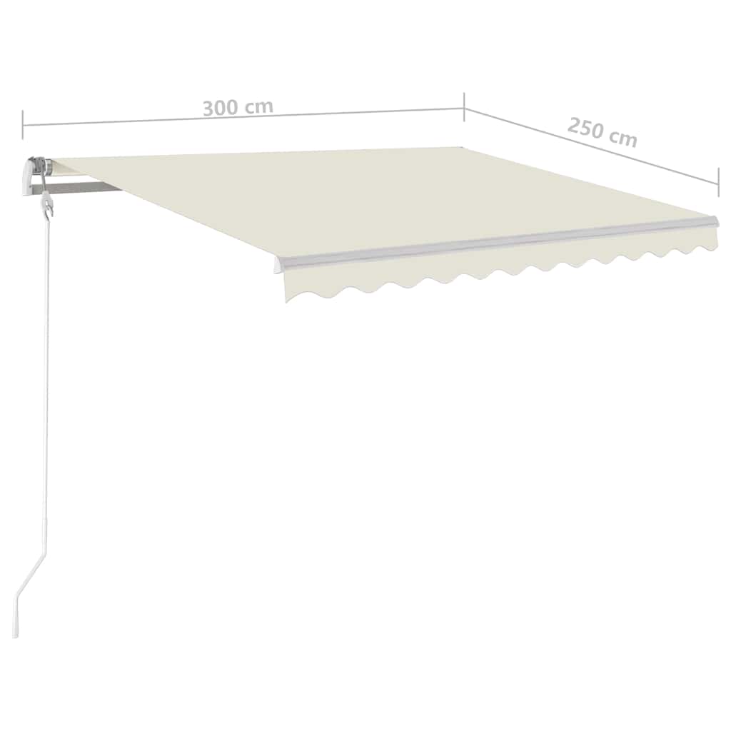 Tenda Automatica con Sensore Vento e LED 300x250 cm Crema | homemem39