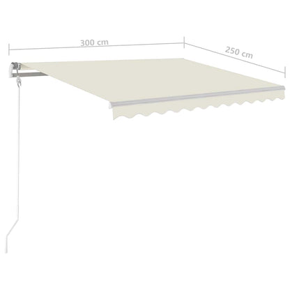 Tenda Automatica con Sensore Vento e LED 300x250 cm Crema | homemem39
