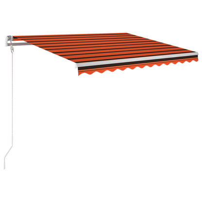 Tenda Automatica Sensore Vento LED 300x250 cm Arancione/Marrone