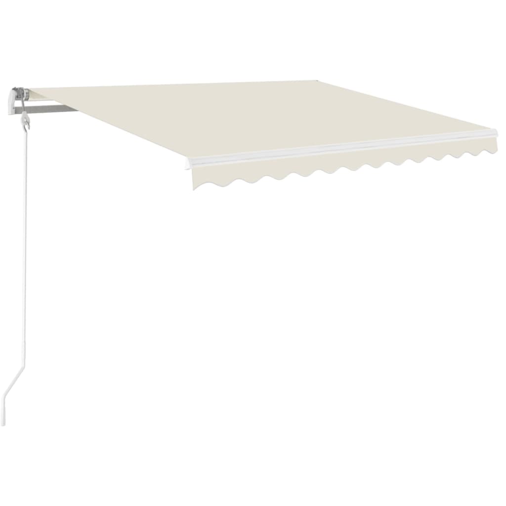 Tenda da Sole Retrattile Manuale con LED 350x250 cm Crema | homemem39